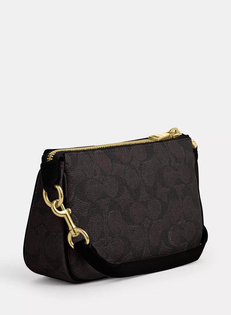 coachoutlet Coach Nolita 19 Shoulder Bag In Signature Canvas, Women's Cross-Body Bag, Women's Shoulder Bag, Women's Hand Bag, Walnut-Black-19cm - Image 4